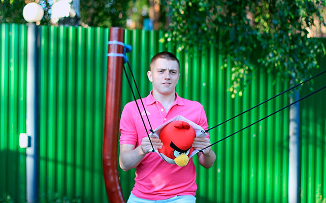 игра Angry Birds на свадьбе