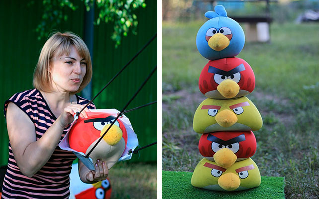 игра Angry Birds на свадьбе