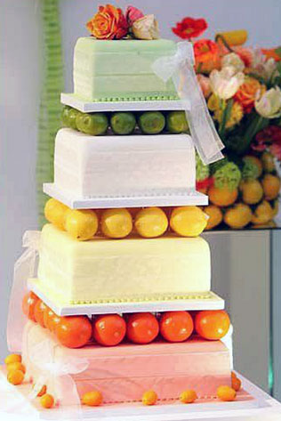 свадебный торт с лимонами и апельсинами