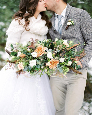 Зимняя свадьба: 60 букетов невесты 