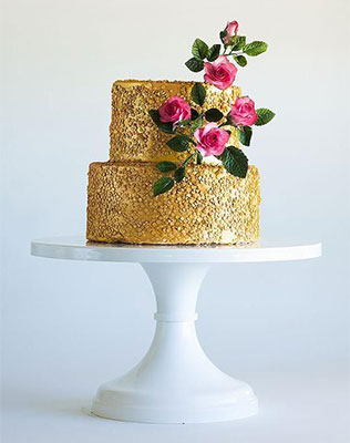 золотой свадебный торт