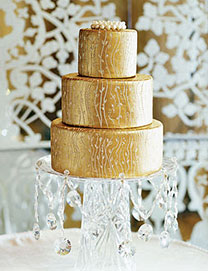 золотой свадебный торт