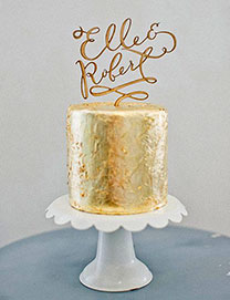 золотой свадебный торт