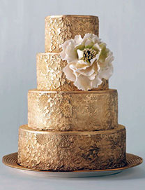 золотой свадебный торт