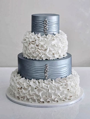 серебряный свадебный торт