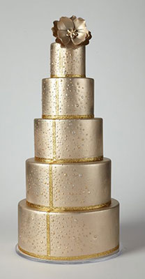 золотой свадебный торт