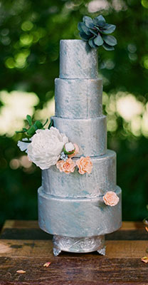 серебряный свадебный торт