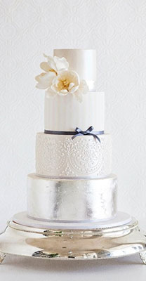 серебряный свадебный торт