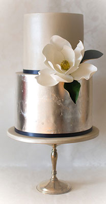 золотой свадебный торт