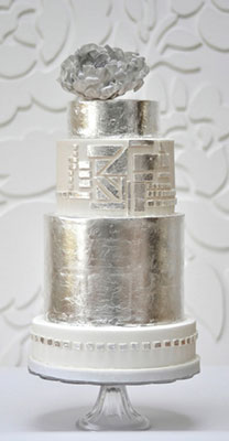 серебряный свадебный торт