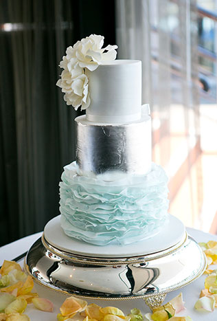 серебряный свадебный торт