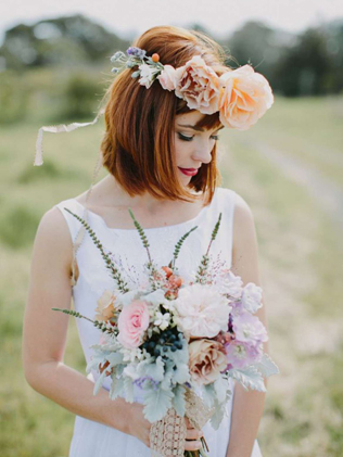 прическа невесты 2019, свадебная стрижка боб, удлиненный боб 