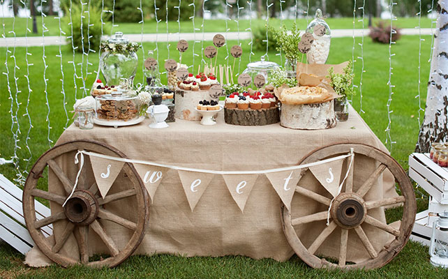 осенняя свадьба, мешковина в декоре