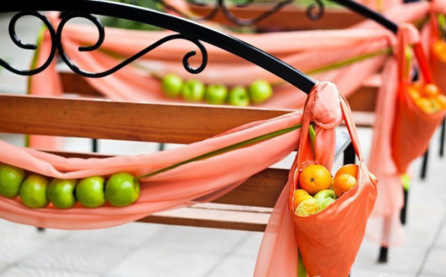 осенняя свадьба, яблоки в декоре