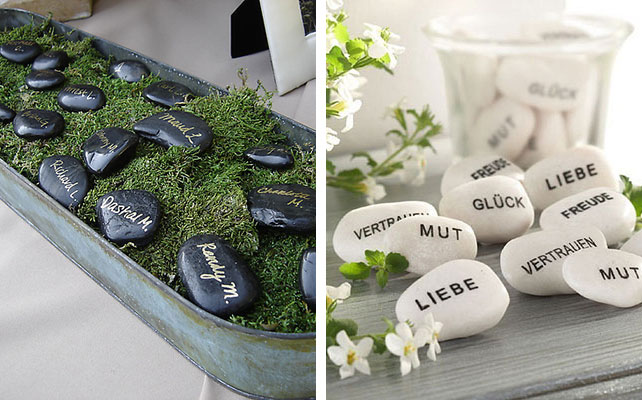 осенняя свадьба, камни в декоре