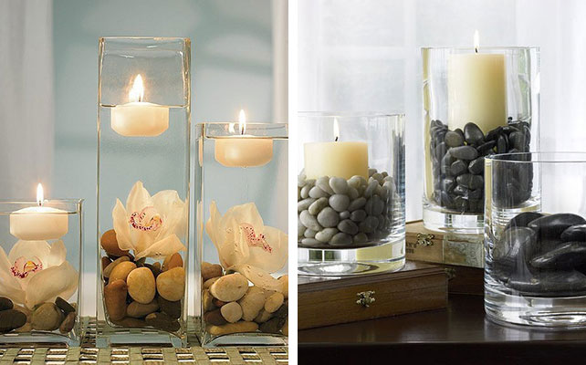 осенняя свадьба, камни в декоре