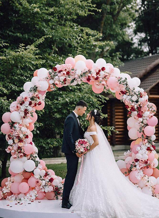 тренды свадебного декора 2019, воздушные шары в декоре 