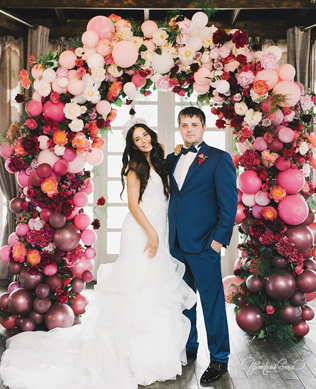 тренды свадебного декора 2019, воздушные шары в декоре 