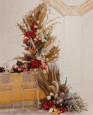 тренды свадебного декора 2019, необычная свадебная флористика