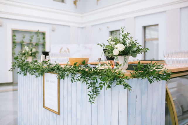 тренды свадебного декора 2019, зелень в декоре свадьбы 