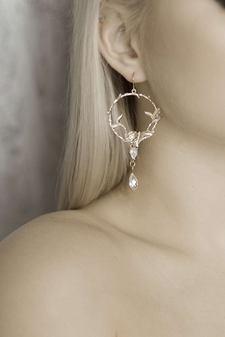 аксессуары для невест 2020, серьги-кольца 