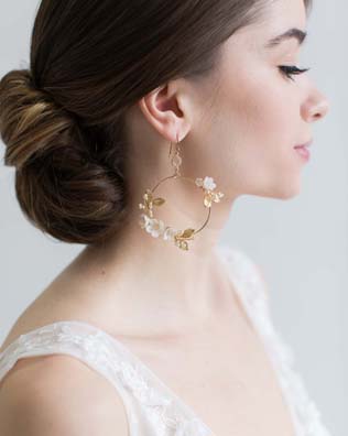 аксессуары для невест 2020, серьги-кольца 