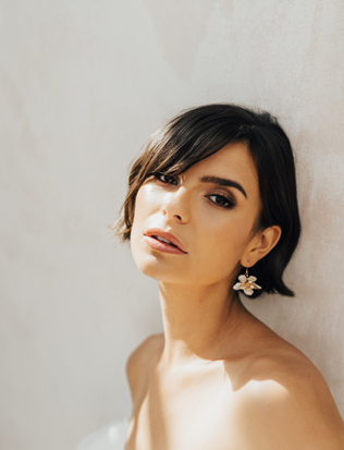 аксессуары для невест 2020, цветочные серьги 