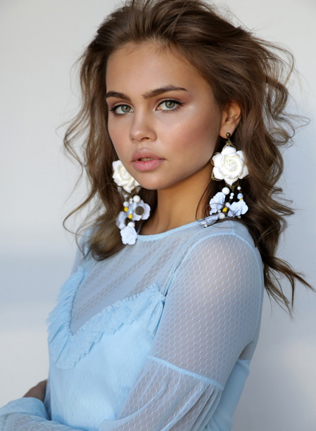  аксессуары для невест 2020, цветочные серьги 