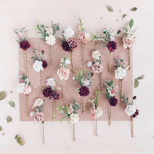 аксессуары для невест 2020, цветочные заколки 