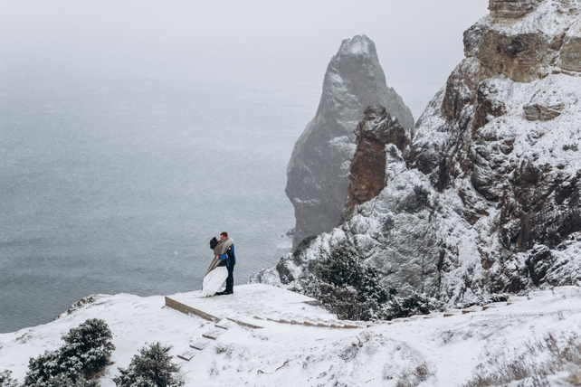 Снегопад на мысе Фиолент. Фотограф Александр Бережнов