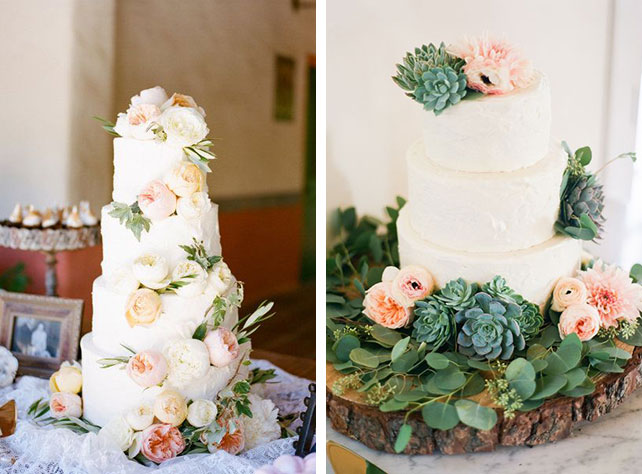 Торт, украшенный ранункулюсами