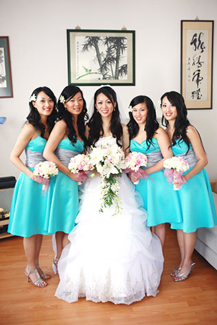 подружки невесты в стиле Тиффани