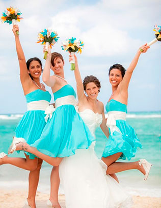 подружки невесты в стиле Тиффани