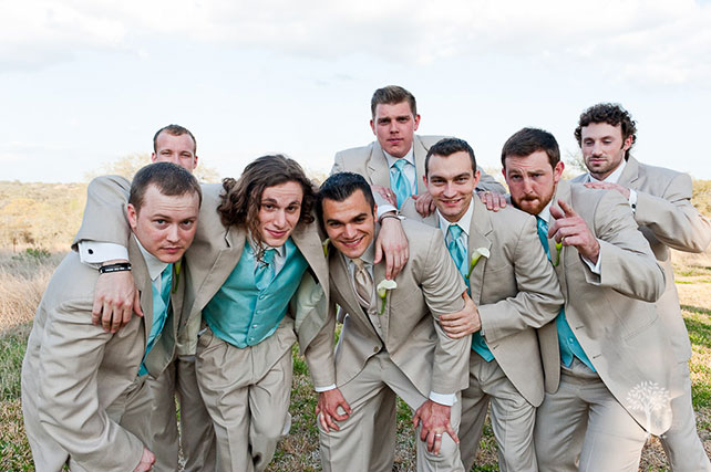 жених и друзья жениха в стиле Тиффани