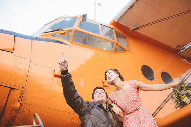 свадьба-реалити «Авиаторы», фотосессия на аэродроме