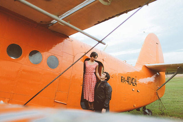 свадьба-реалити «Авиаторы», фотосессия на аэродроме