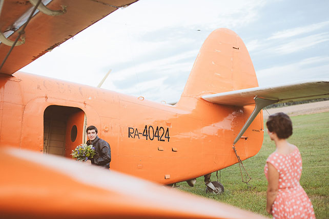 свадьба-реалити «Авиаторы», фотосессия на аэродроме