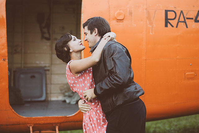 свадьба-реалити «Авиаторы», фотосессия на аэродроме