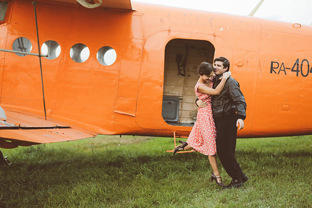 свадьба-реалити «Авиаторы», фотосессия на аэродроме