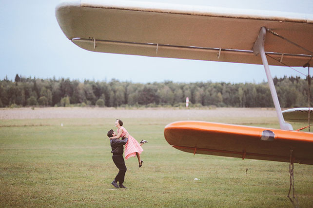 свадьба-реалити «Авиаторы», фотосессия на аэродроме