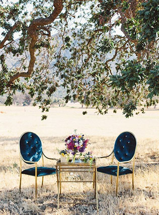 бархат в декоре свадьбы, бархатные стулья