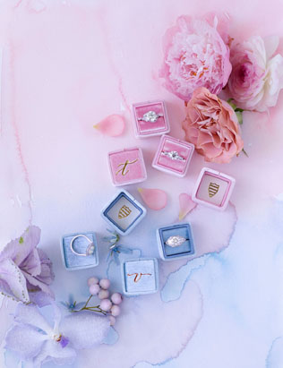 Стильные детали: бархатные коробочки для колец 