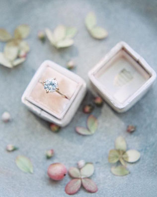 Стильные детали: бархатные коробочки для колец 