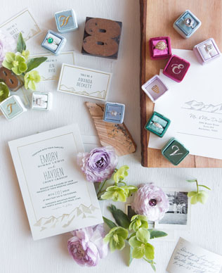 Стильные детали: бархатные коробочки для колец 