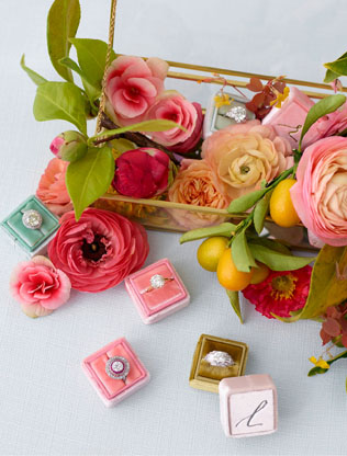 Стильные детали: бархатные коробочки для колец 