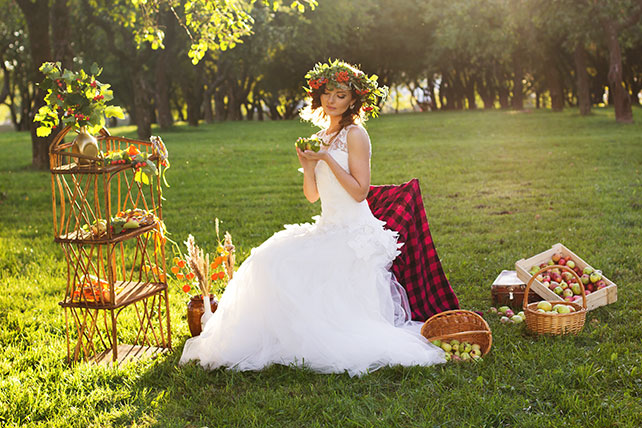 Фотопроект Blogger Bride. Часть 2, фотосессия невесты с яблоками