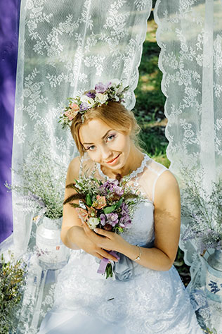 Фотопроект Blogger Bride. Часть 2, невеста с цветами в стиле прованс
