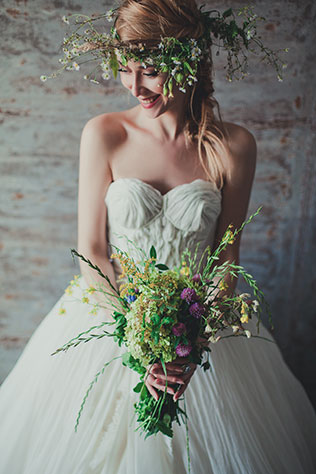 Фотопроект Blogger Bride-3, невеста в образе нимфы, букет невесты