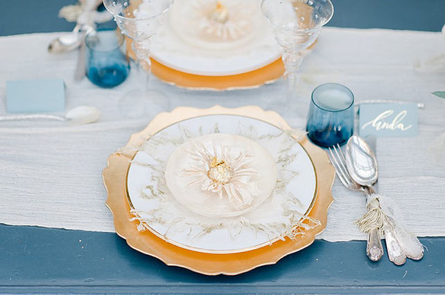 Cвадьба в голубых и золотых тонах