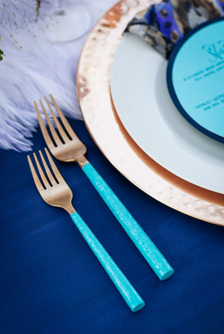 Cвадьба в голубых и золотых тонах